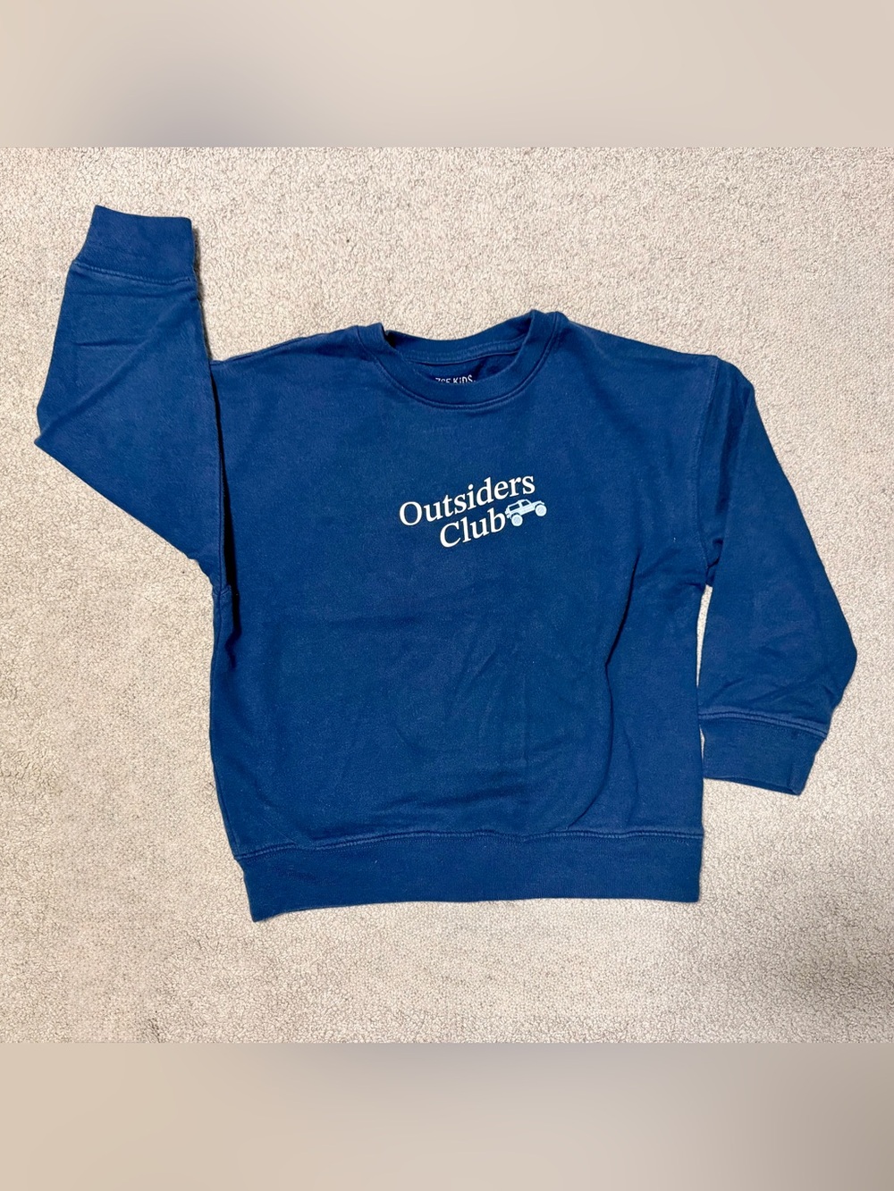 Kids Navy Crewneck Graphic Sweatshirt - size 8